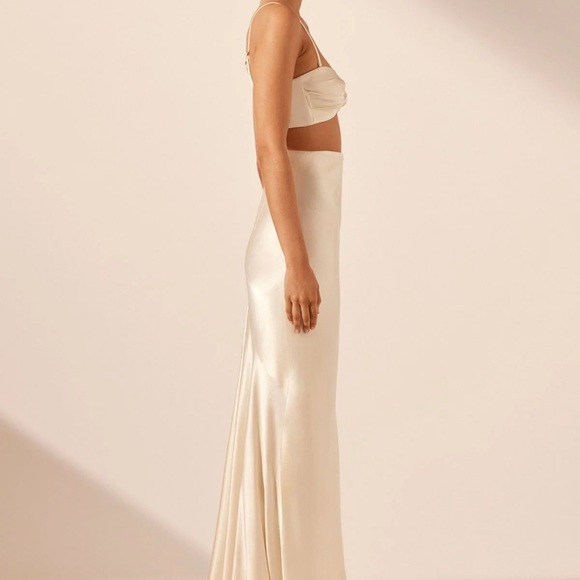 COPY - Shona Joy La Lune High Waist Maxi skirt Cream US 4 Worn Once bridal - Picture 6 of 8